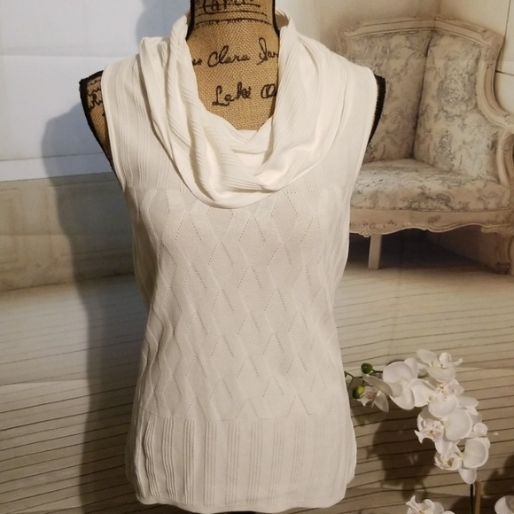 ANTONIO MELANI Tops - Antonio Melani, cream, sleeveless cowl neck blouse